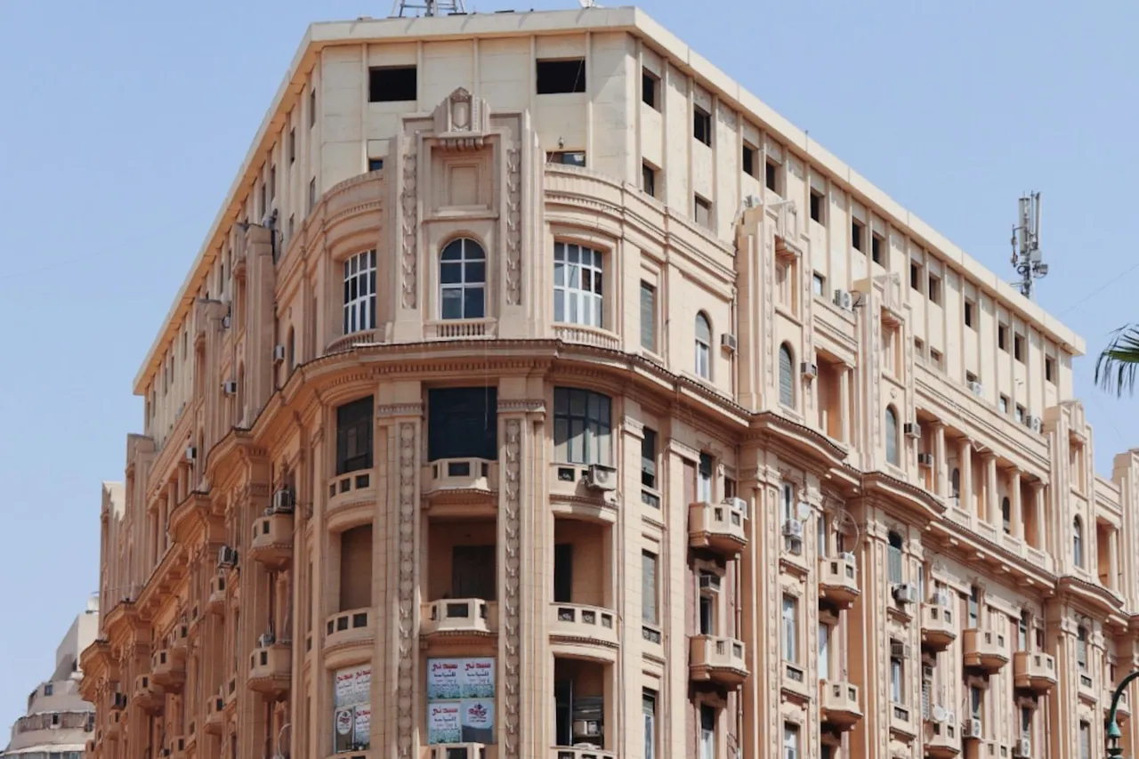 Warm evening light over an Egyptian urban landscape